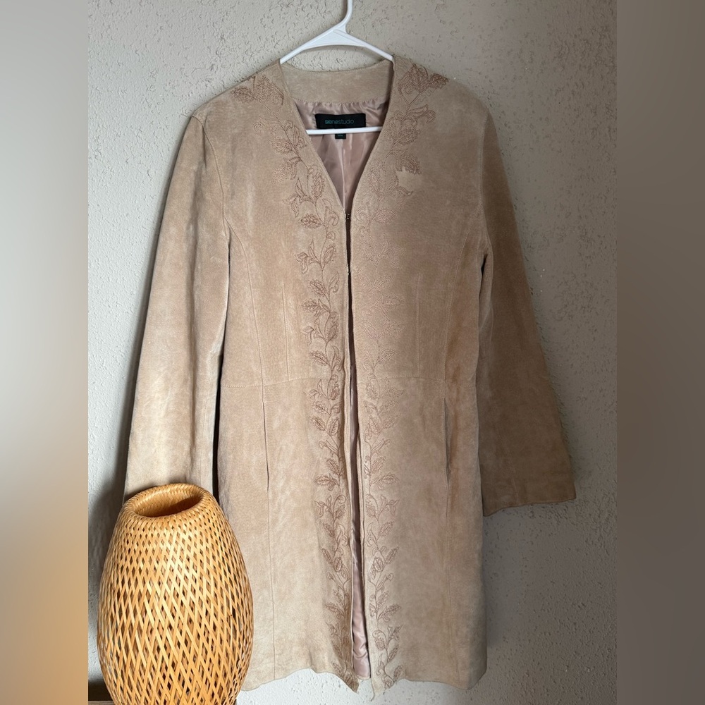 Siena Studio Beige Suede Trench Coat